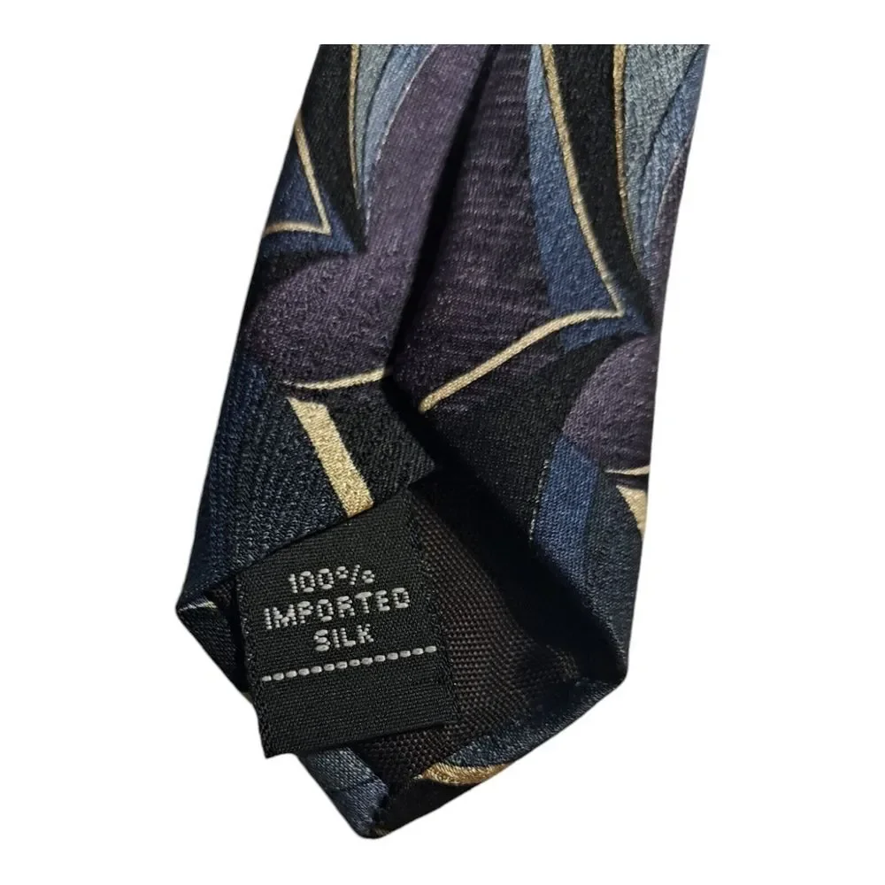 Vintage Essante Men's Tie Geometric Imported Silk 3.5 x 60 Classic Workwear USA‎